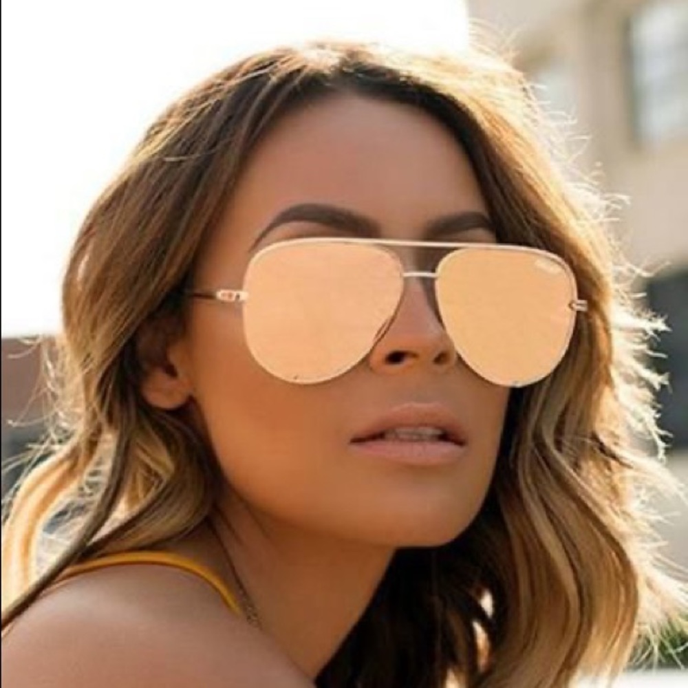 Quay Desi Perkins High Key Rose Gold Sunglasses